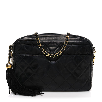 Chanel Lambskin Quilted CC Tassel Camera Case Black 1 of 14