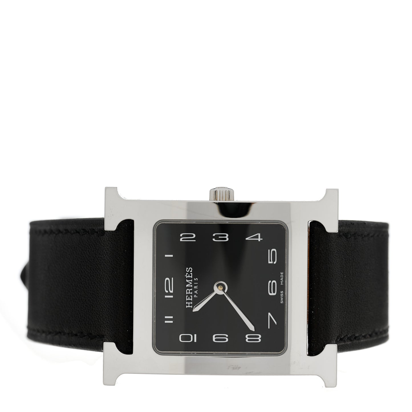 Stainless Steel Barenia 26mm Heure H Hour Quartz Watch Noir