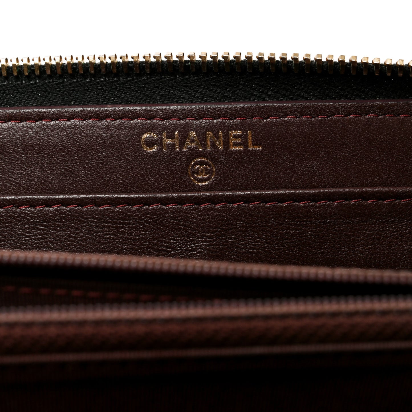 Lambskin Quilted Large Gusset Zip Around Wallet Black
