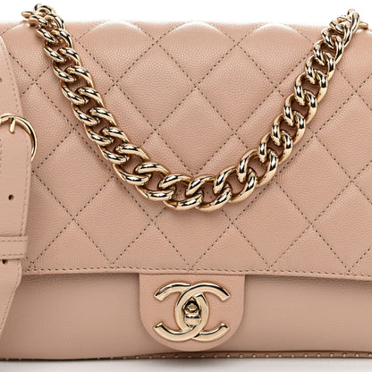 Chanel Caviar Quilted Large Studded Flap Beige 7 of 9