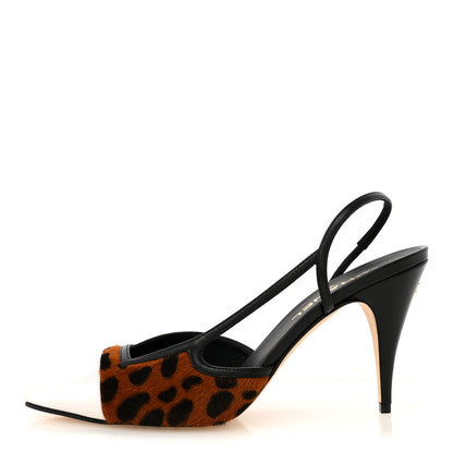 Chanel Lambskin Mixed Fibers Cap Toe CC Slingback Pumps 40.5 White Brown Black 1 of 9