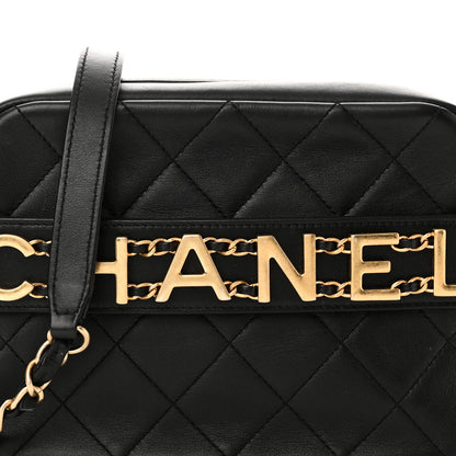 Chanel Calfskin Quilted Enchained Camera Case Bag Black 8 of 10
