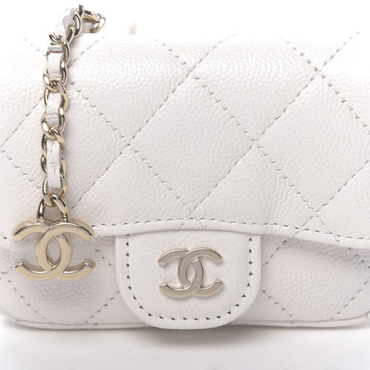 Chanel Caviar Quilted Flap Chain Waist Bag White 11 of 12