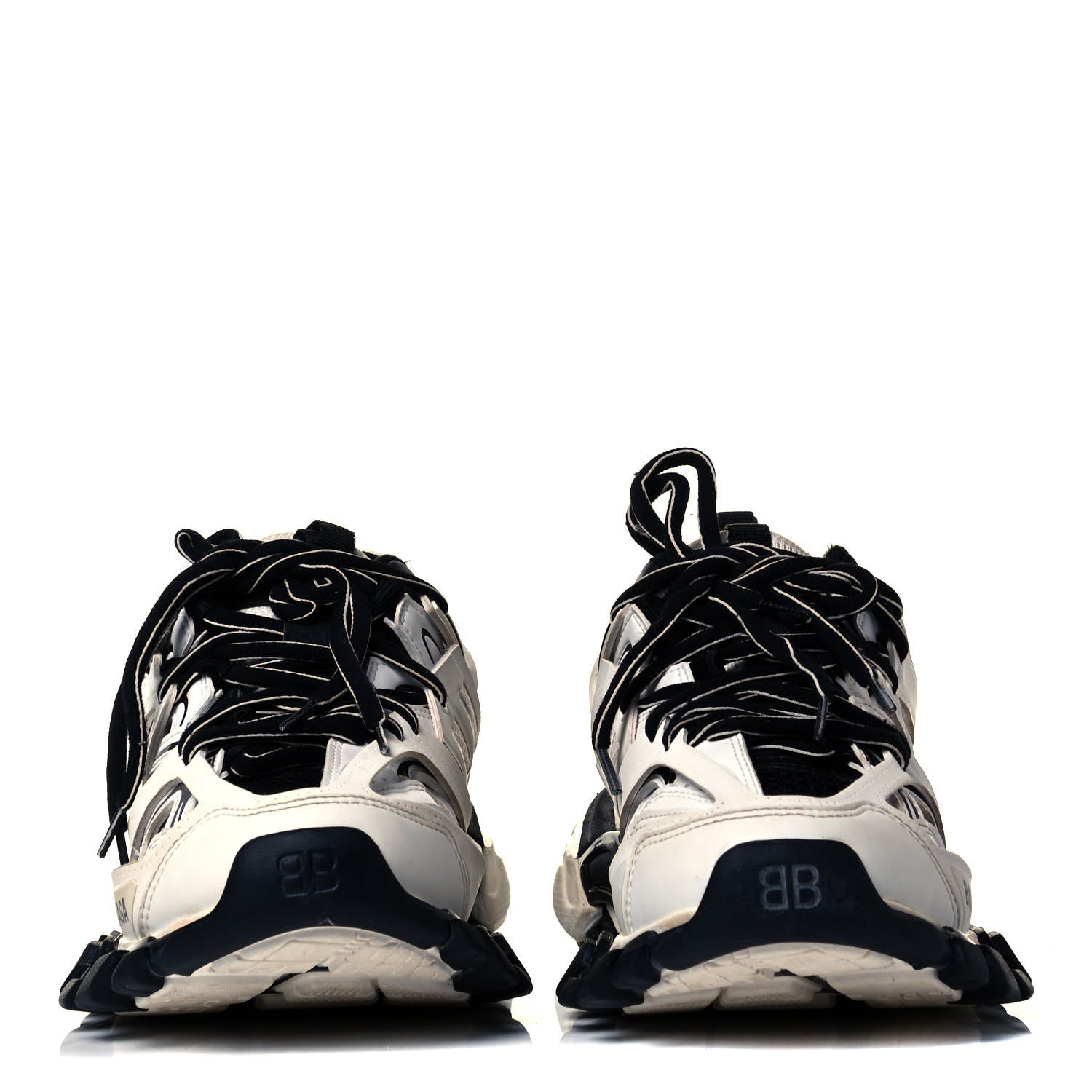 Balenciaga Mesh Nylon Womens Track Sneakers 36 Black White 3 of 7