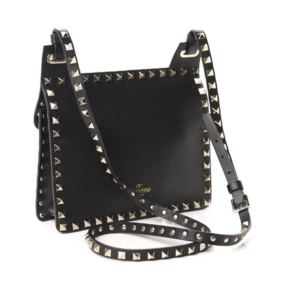 Valentino Garavani Calfskin Rockstud Crossbody Messenger Bag Black 3 of 11