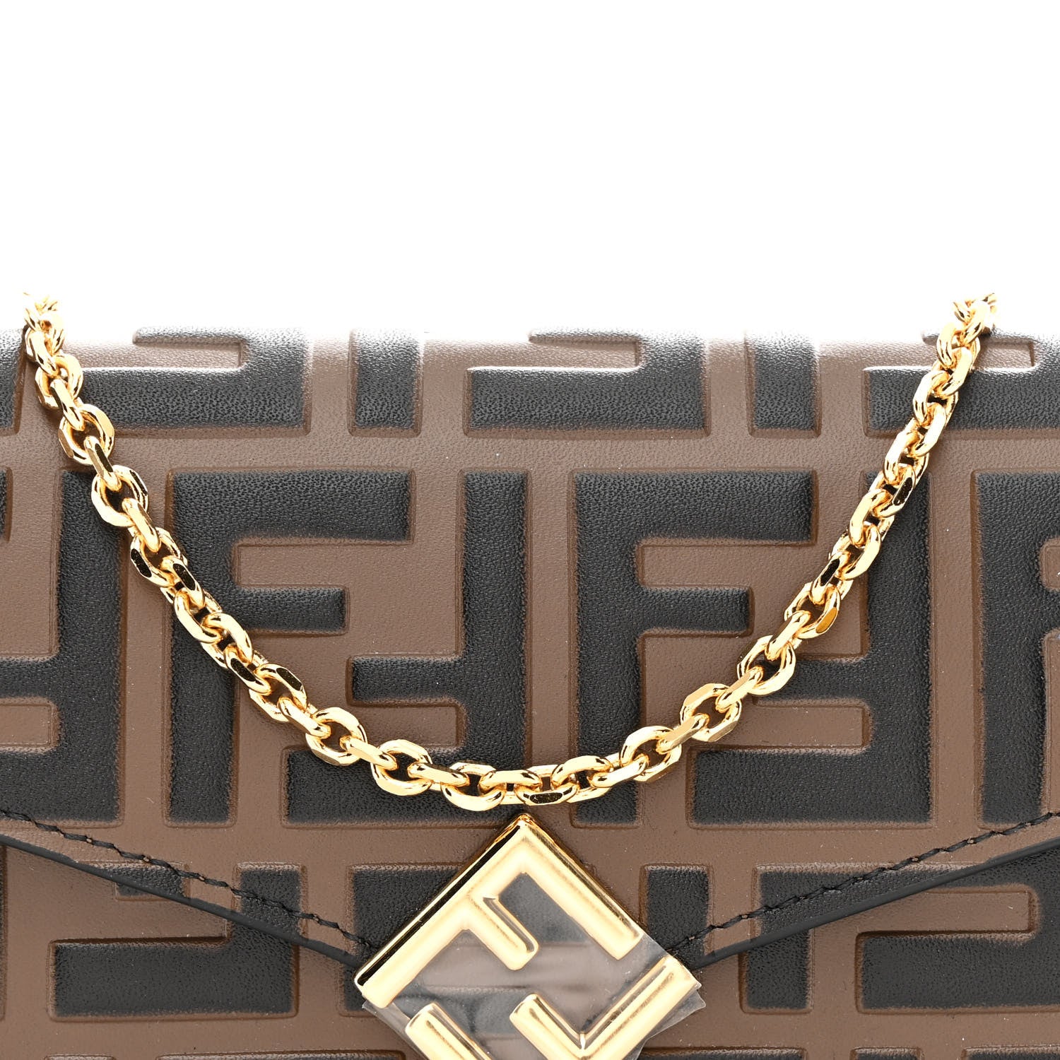 FENDI名刺入れCC CASE VIT.SOFT STAMPA FF 1974 Fendi Vitello Soft F is Fendi Bi-Color FF 1974 Embossed