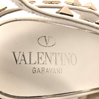 Valentino Garavani Crystal Embellished Mesh Rockstud Ankle Strap 100mm Pumps 37 White 7 of 11