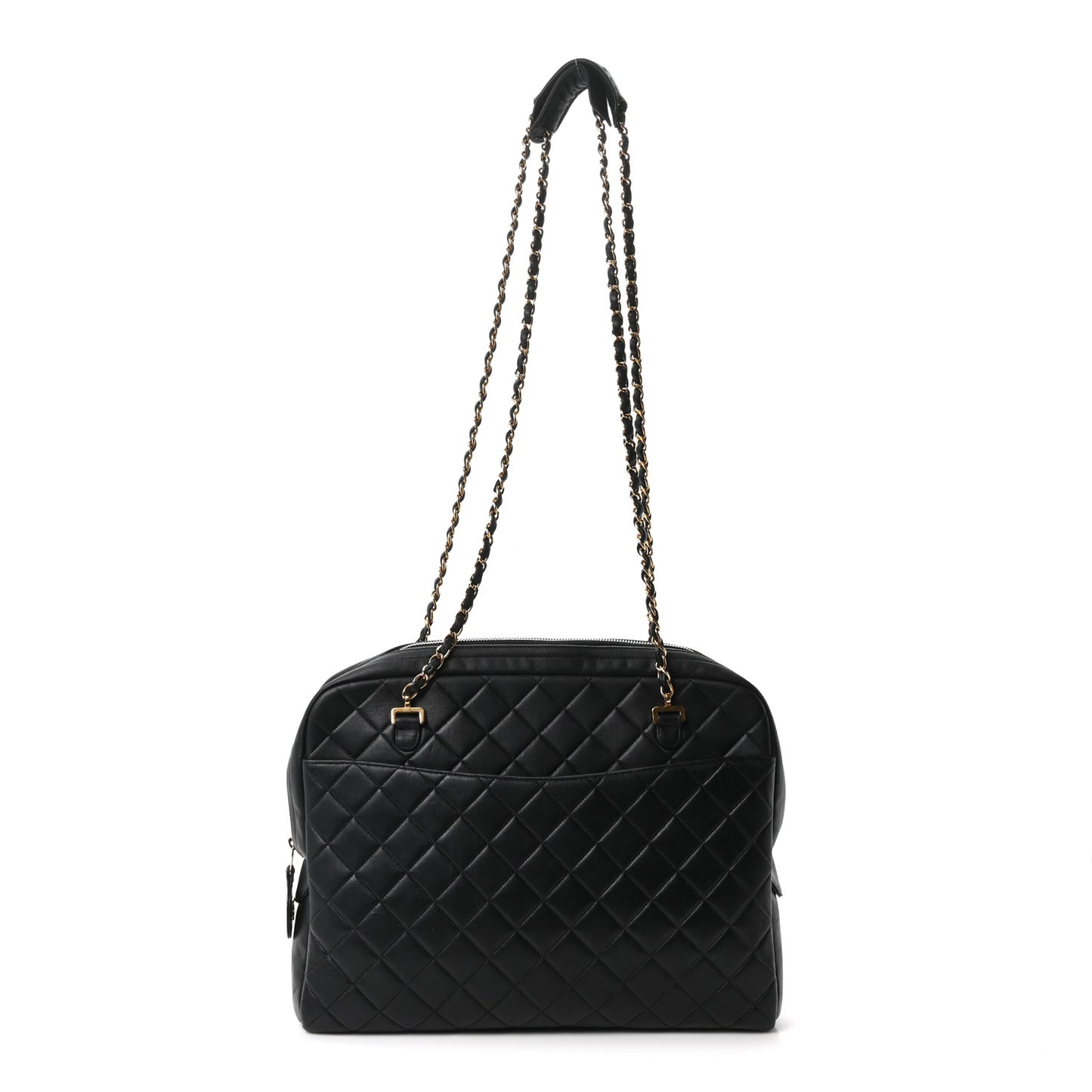 Lambskin Quilted Camera Case Black