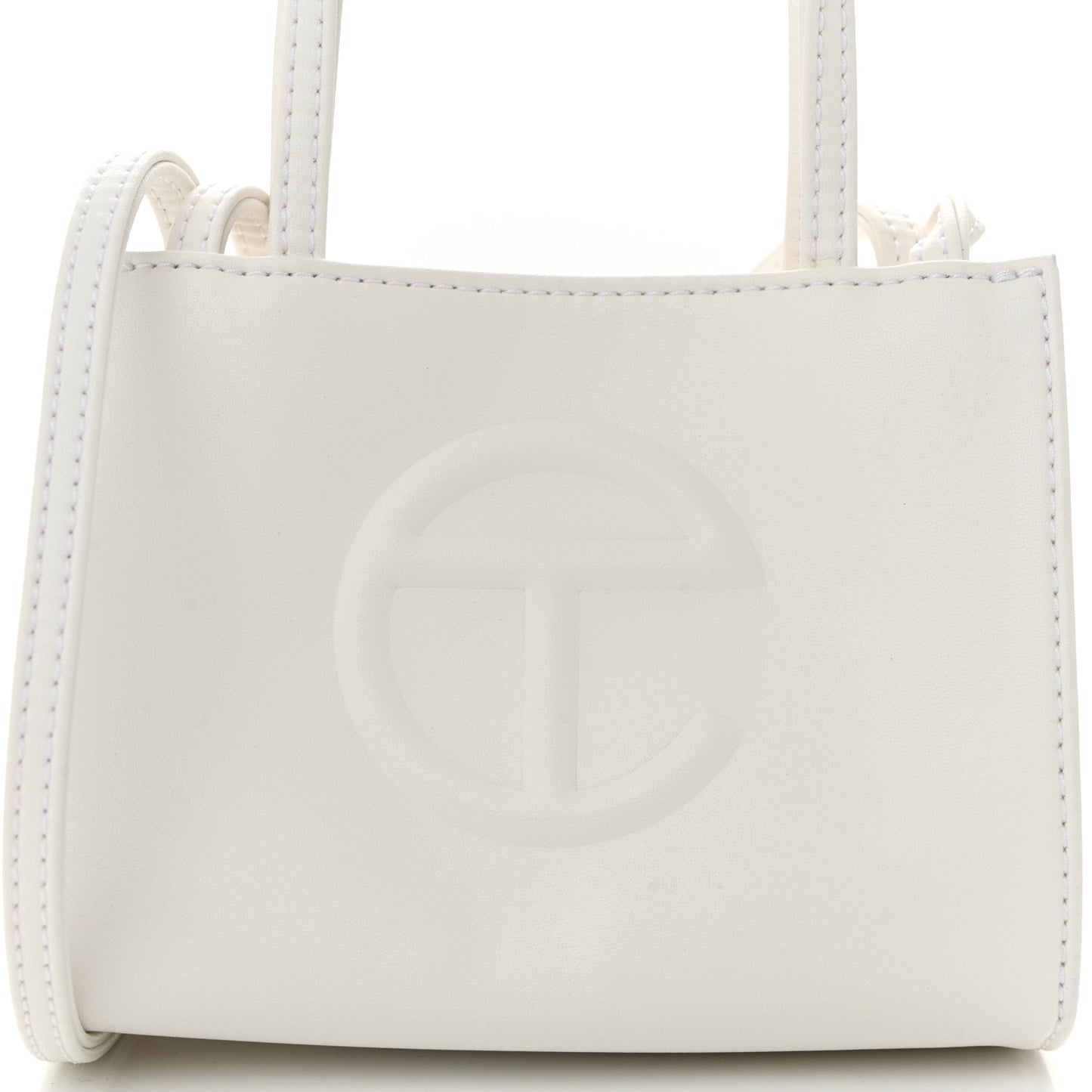 Vegan Leather Small Shopping Bag White White