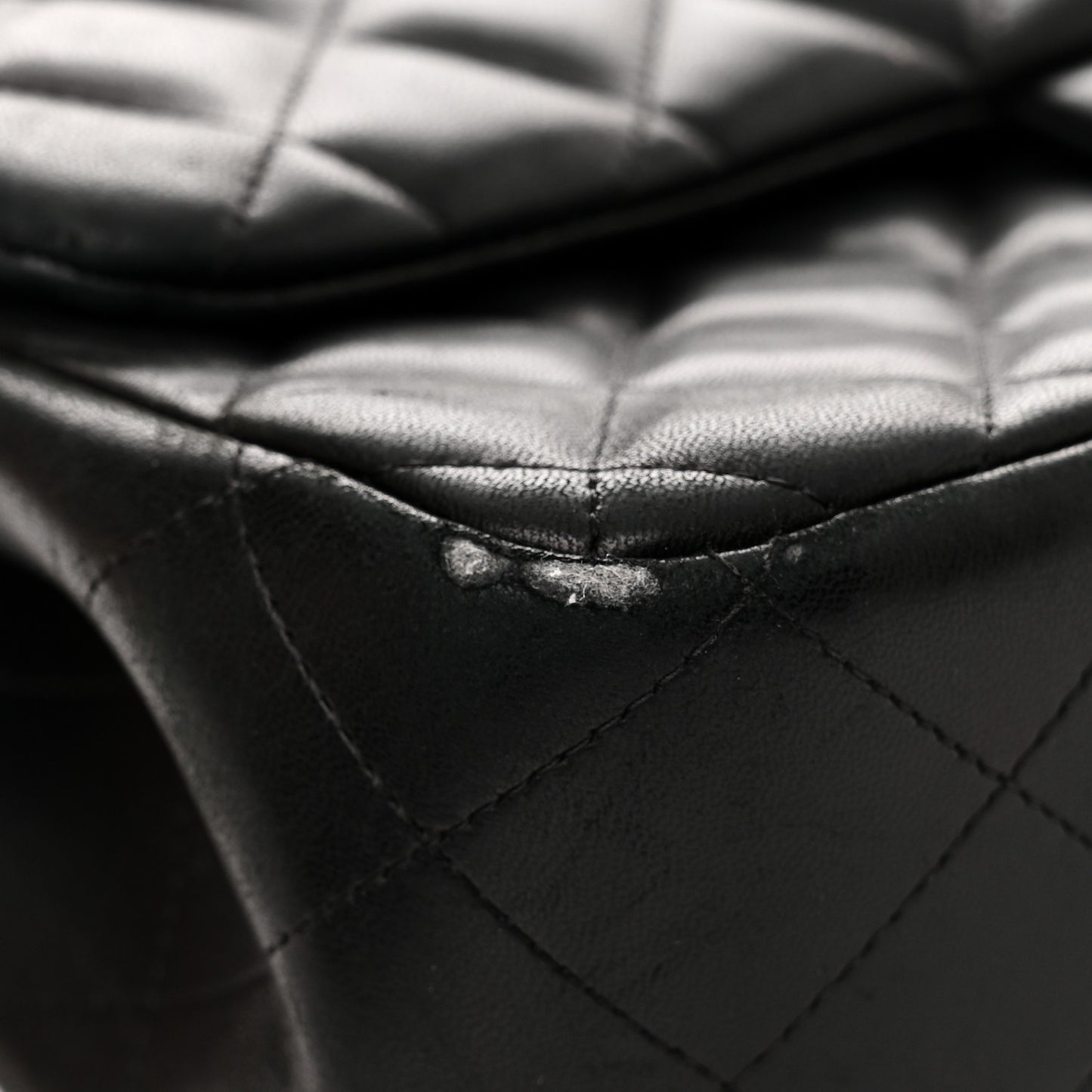 Lambskin Quilted Jumbo Double Flap Black