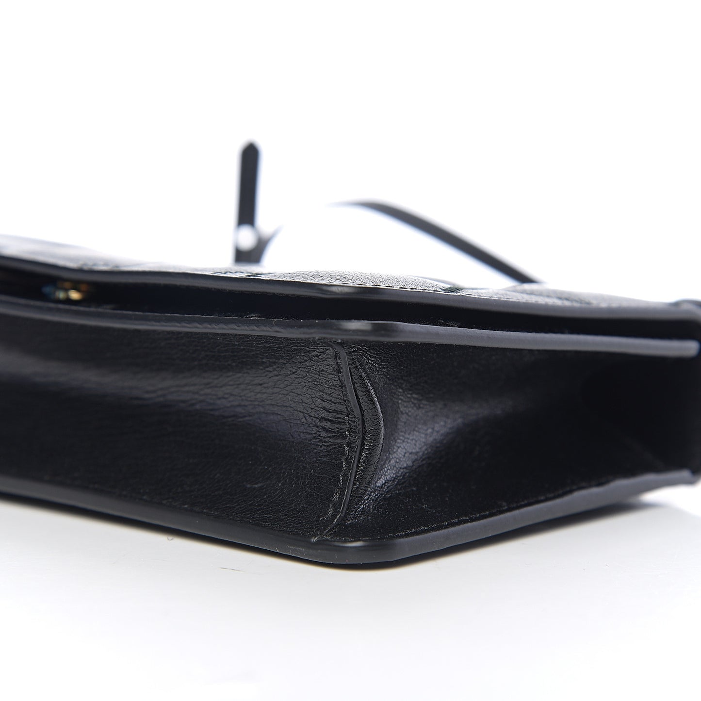 Goatskin Quilted GV3 Strap Wallet Black