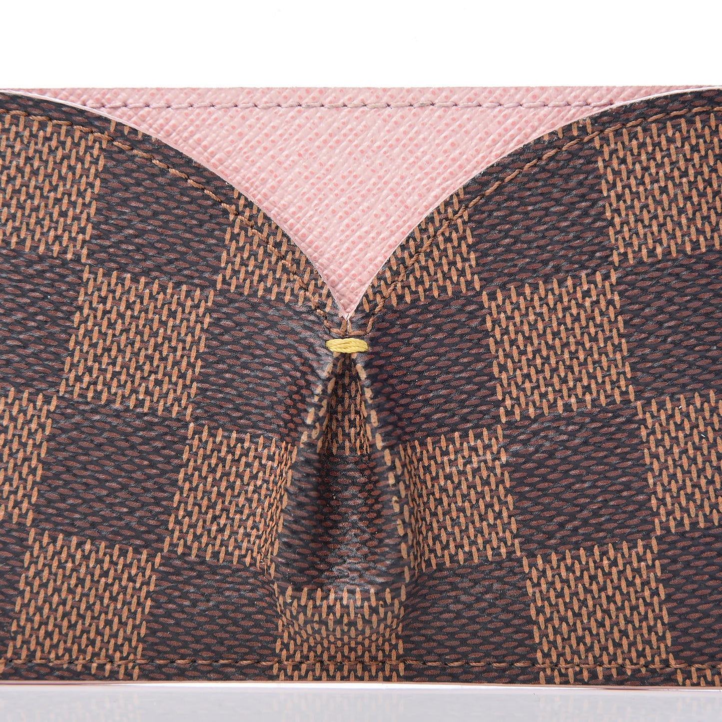 Damier Ebene Caissa Card Holder Rose Ballerine