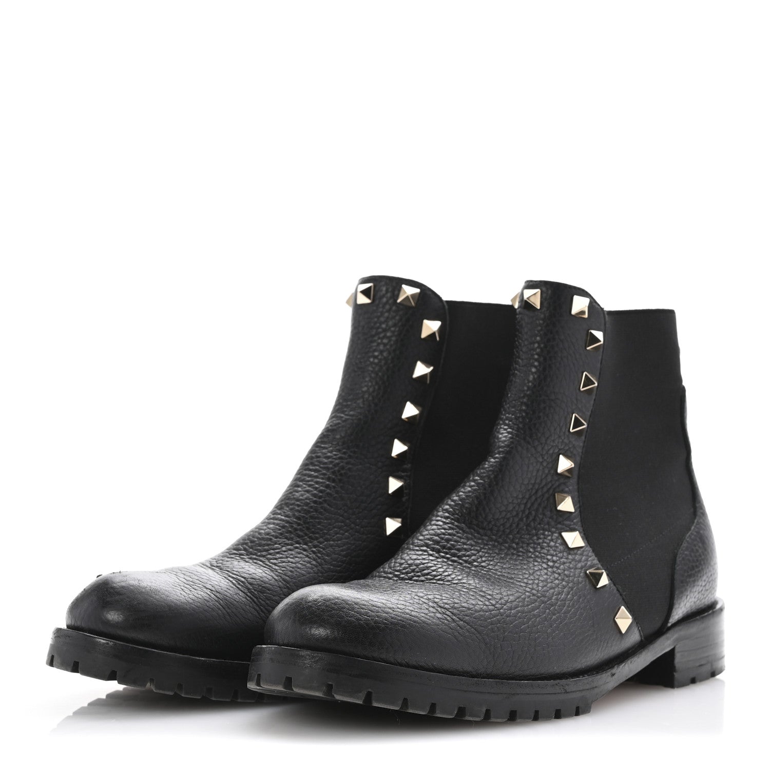 Valentino Garavani Calfskin Rockstud Beatle Chelsea 20mm Ankle Boots 36 Black 3 of 11