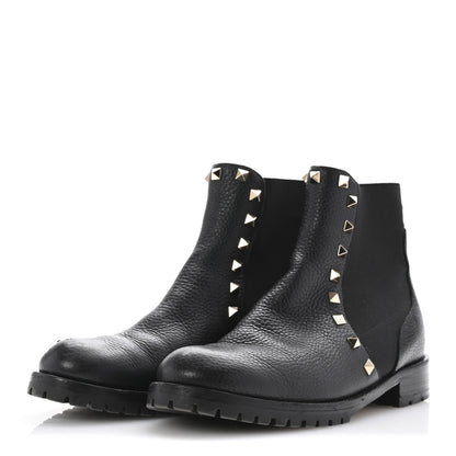 Valentino Garavani Calfskin Rockstud Beatle Chelsea 20mm Ankle Boots 36 Black 3 of 11