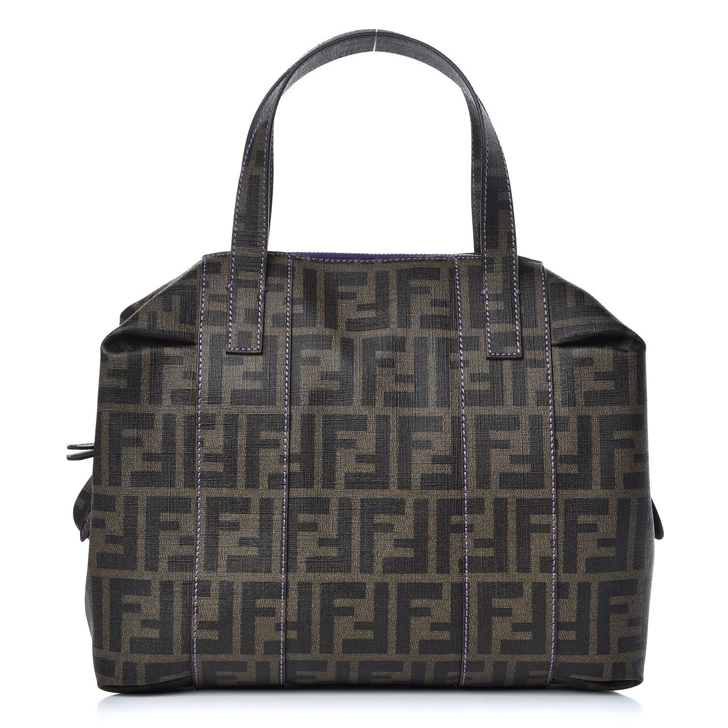 Fendi Zucca Spalmati Bowler Tobacco Viola 1 of 9