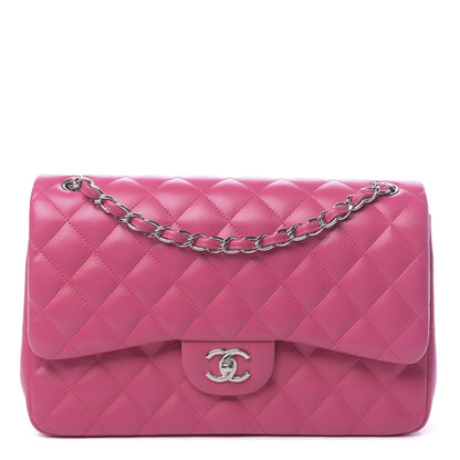 Chanel Lambskin Quilted Jumbo Double Flap Fuchsia 1 of 11