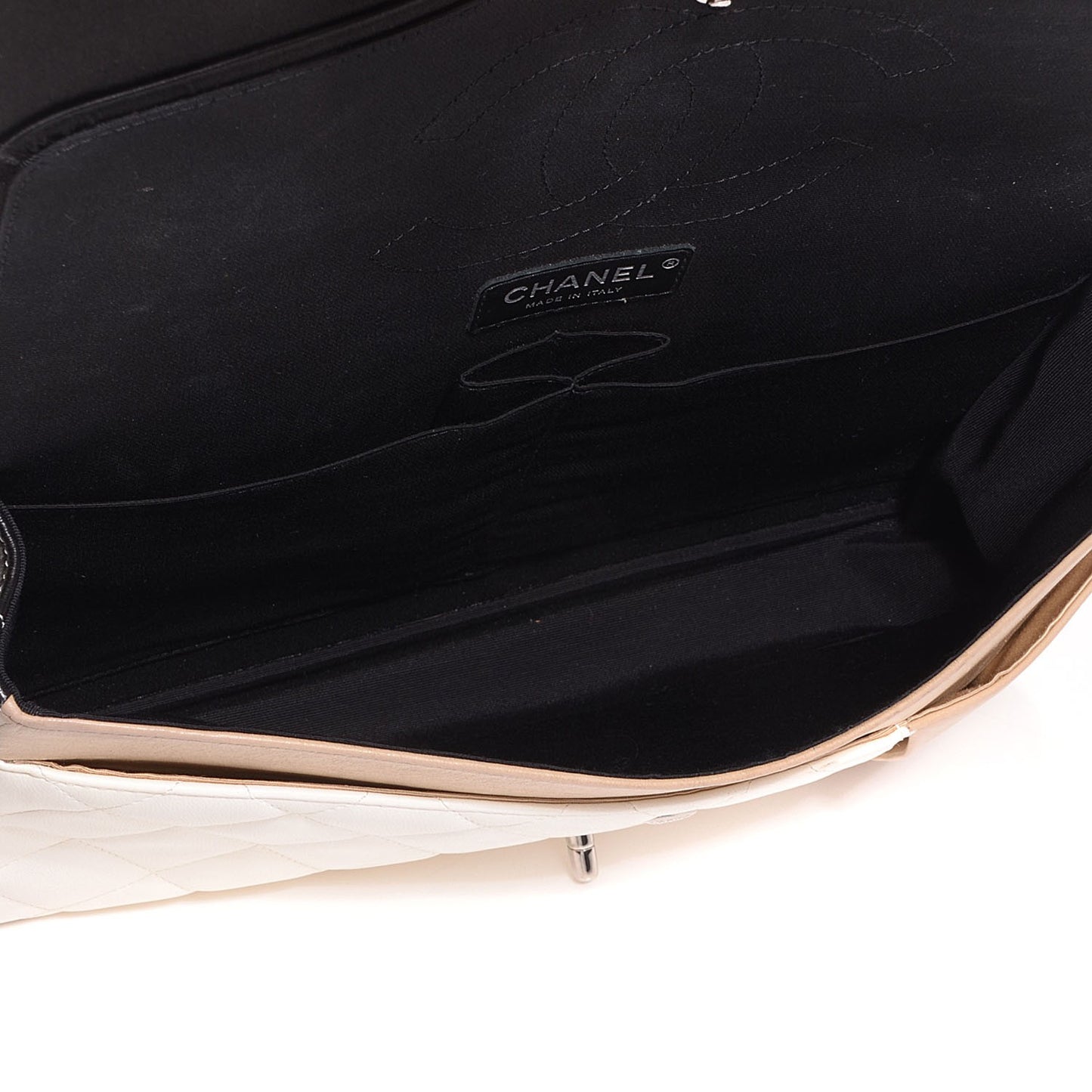 Lambskin Quilted Colorblock Jumbo Double Flap