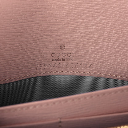 Gucci Textured Calfskin Script Logo Wallet On Chain Light Pink 7 of 10