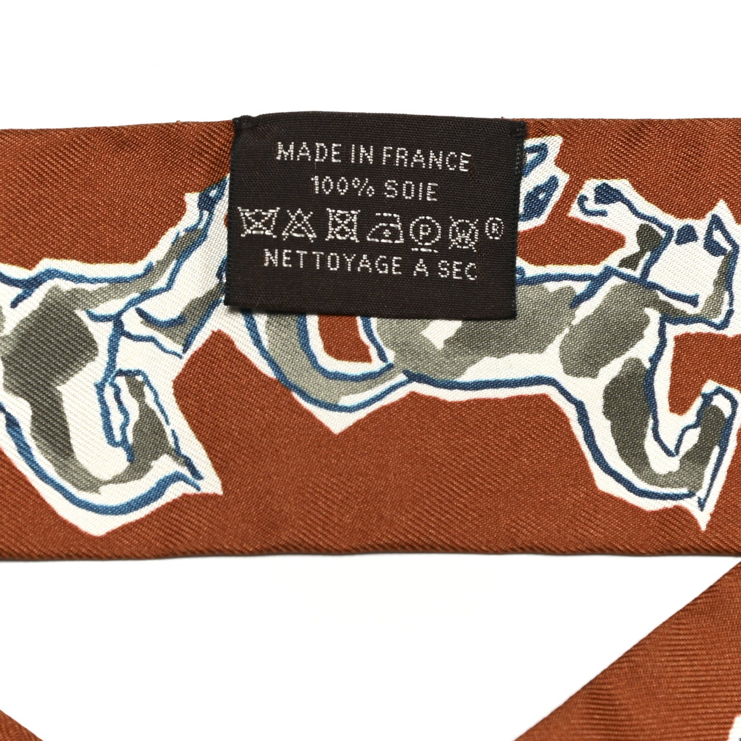 Silk Chevaux En Liberte Twilly Caramel Kaki White