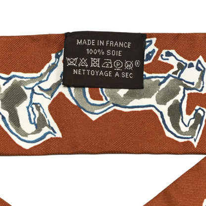 Hermes Silk Chevaux En Liberte Twilly Caramel Kaki White 2 of 4
