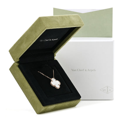 Van Cleef & Arpels 18K Rose Gold Mother of Pearl "Edition Ginza" Magic Alhambra Pendant Necklace 6 of 6