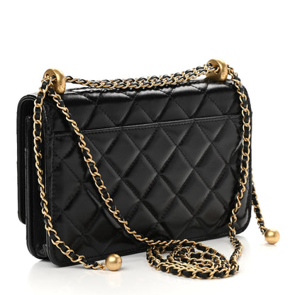 Chanel Calfskin Quilted Perfect Fit Wallet On Chain WOC Black 3 of 12