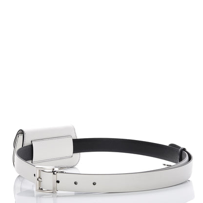 Prada City Calfskin Micro Sidonie Belt Bag 85 34 White Black 4 of 6