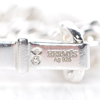 Hermes Sterling Silver Belt Buckle Chain Necklace 4 of 4