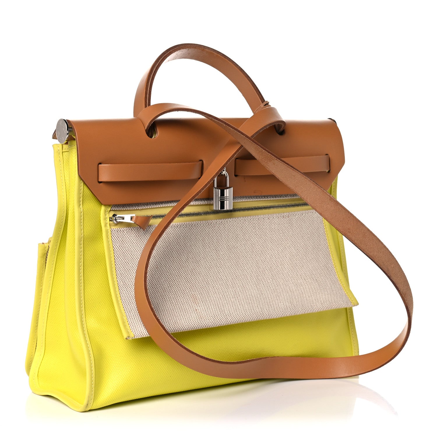 Hermes Toile H Berline Vache Hunter Herbag Zip 31 PM Lime 4 of 22