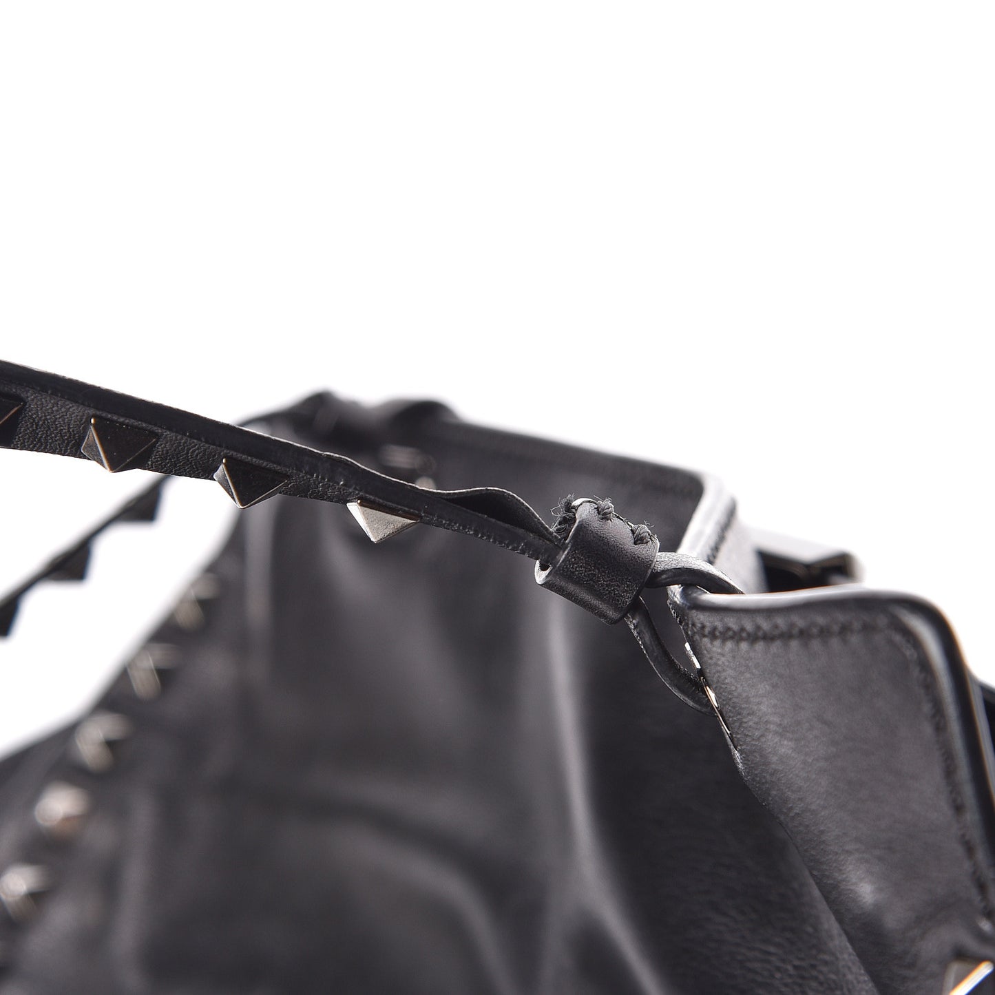 Vitello Medium Rockstud All Over Tote Black