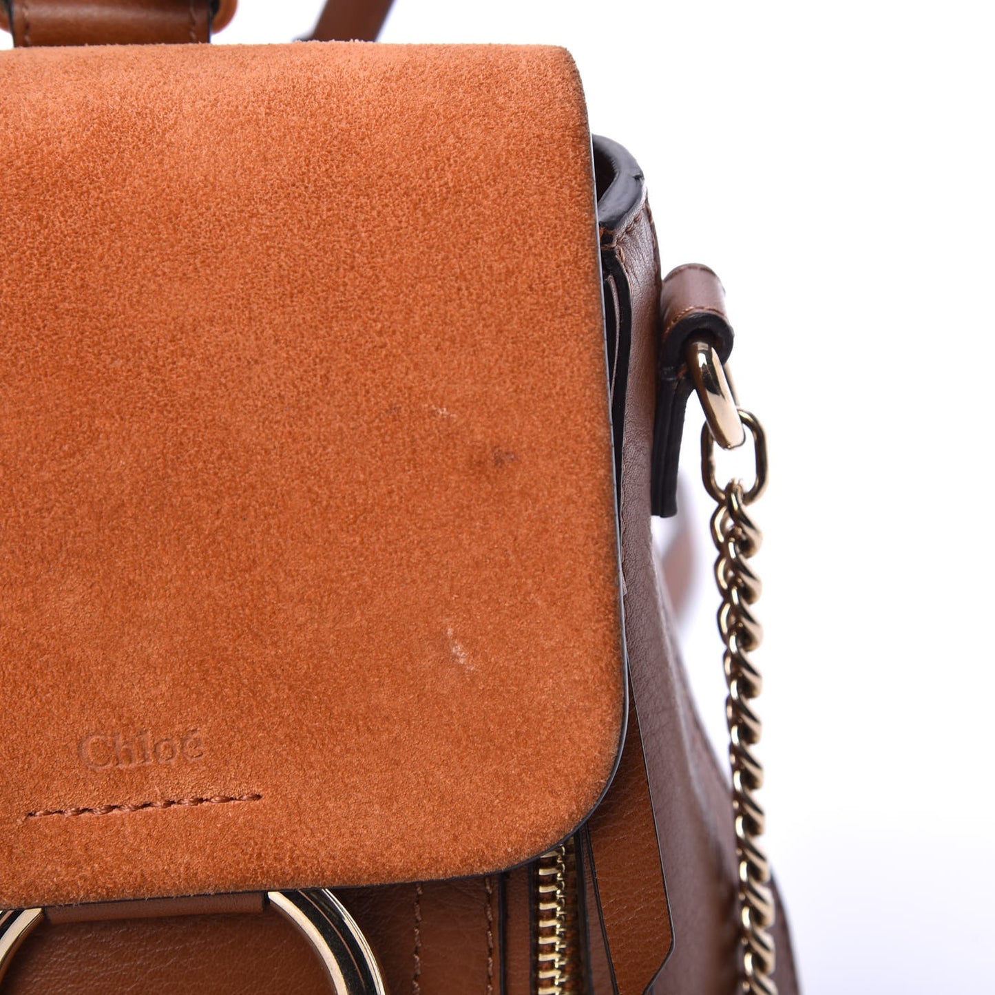 Suede Calfskin Mini Faye Backpack Tan