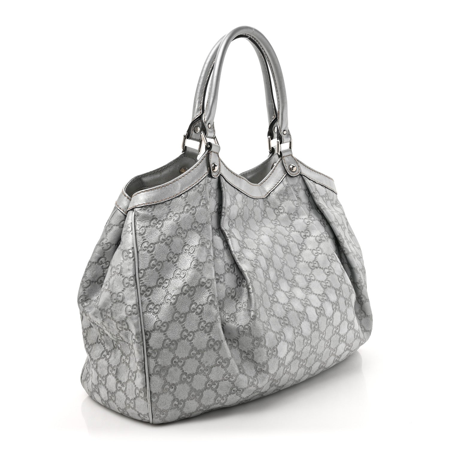 Gucci Guccissima Large Sukey Tote Silver 3 of 15
