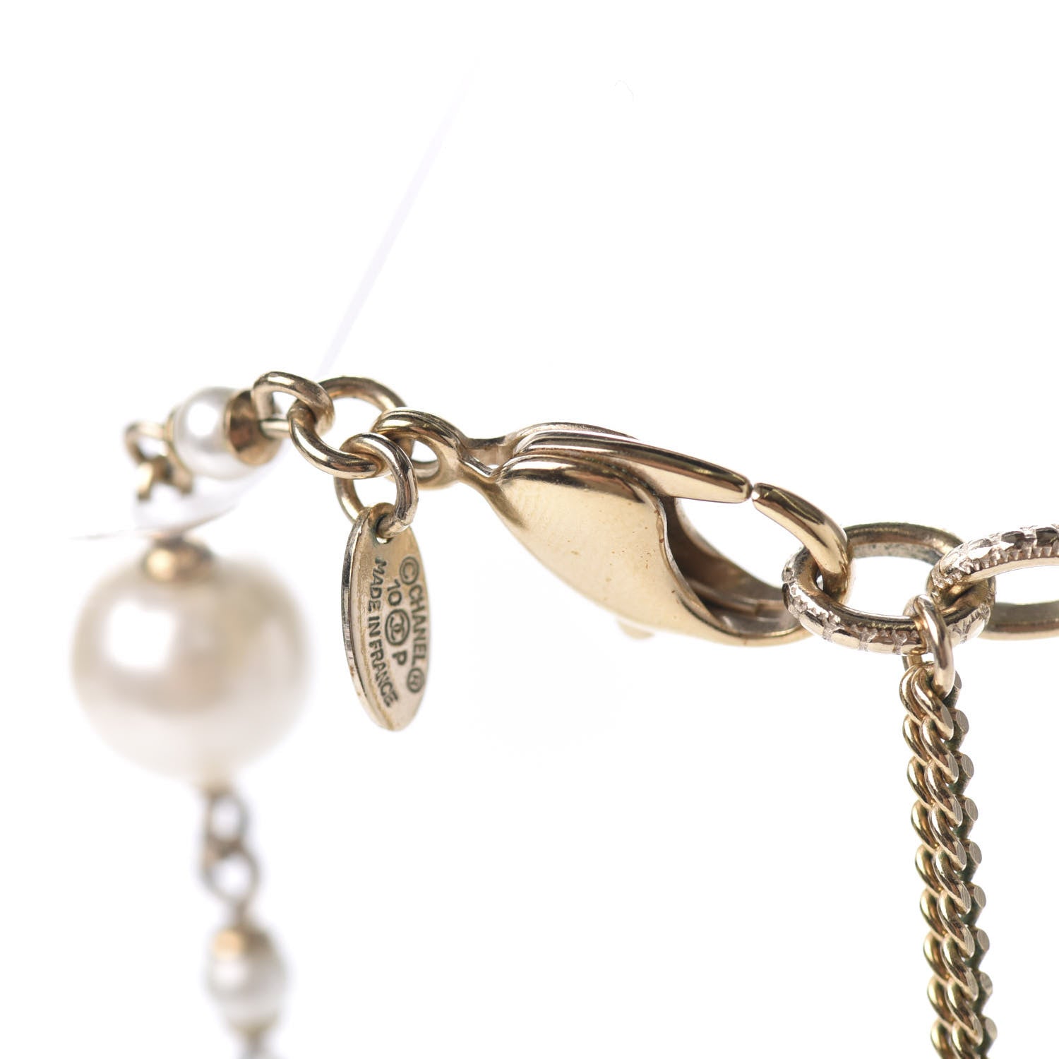 Chanel Pearl Enamel CC Short Necklace Gold 6 of 7