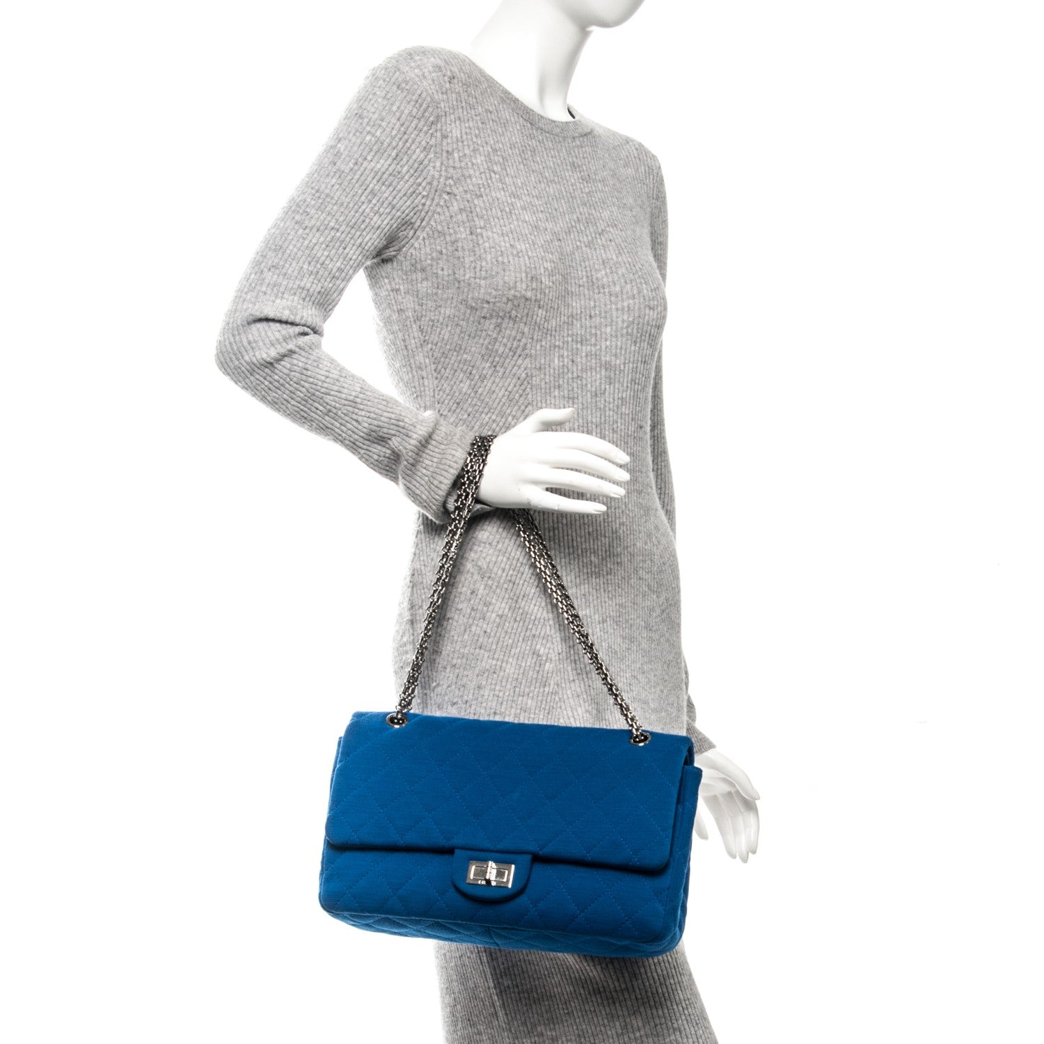 Chanel Jersey Quilted 2.55 Reissue 227 Flap Blue 2 of 9