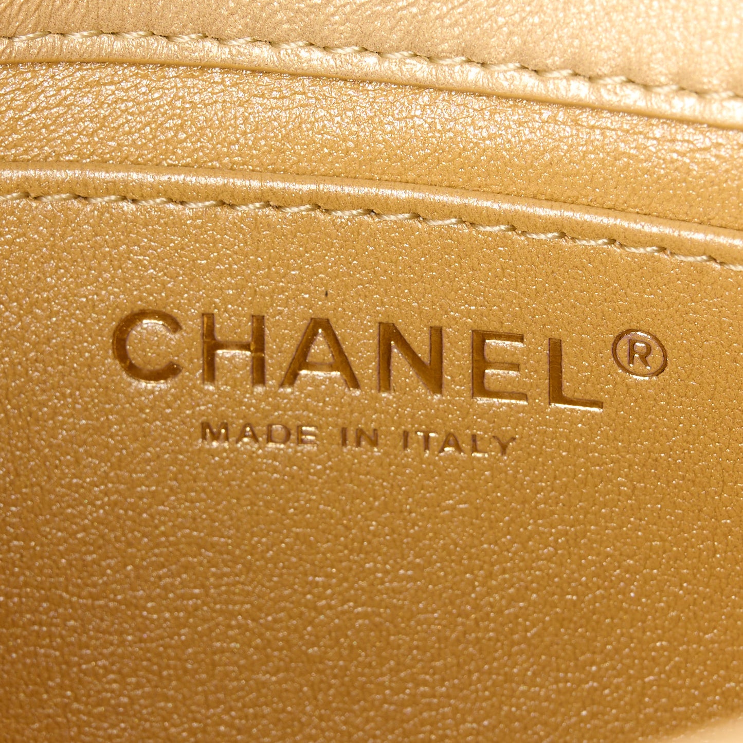 Metallic Lambskin Resin Quilted Top Handle Mini Flap Gold