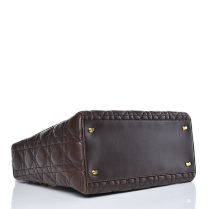 Christian Dior Lambskin Cannage Medium Lady Dior Dark Brown 4 of 16