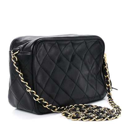 Chanel Lambskin Quilted CC Tassel Camera Case Black 2 of 8