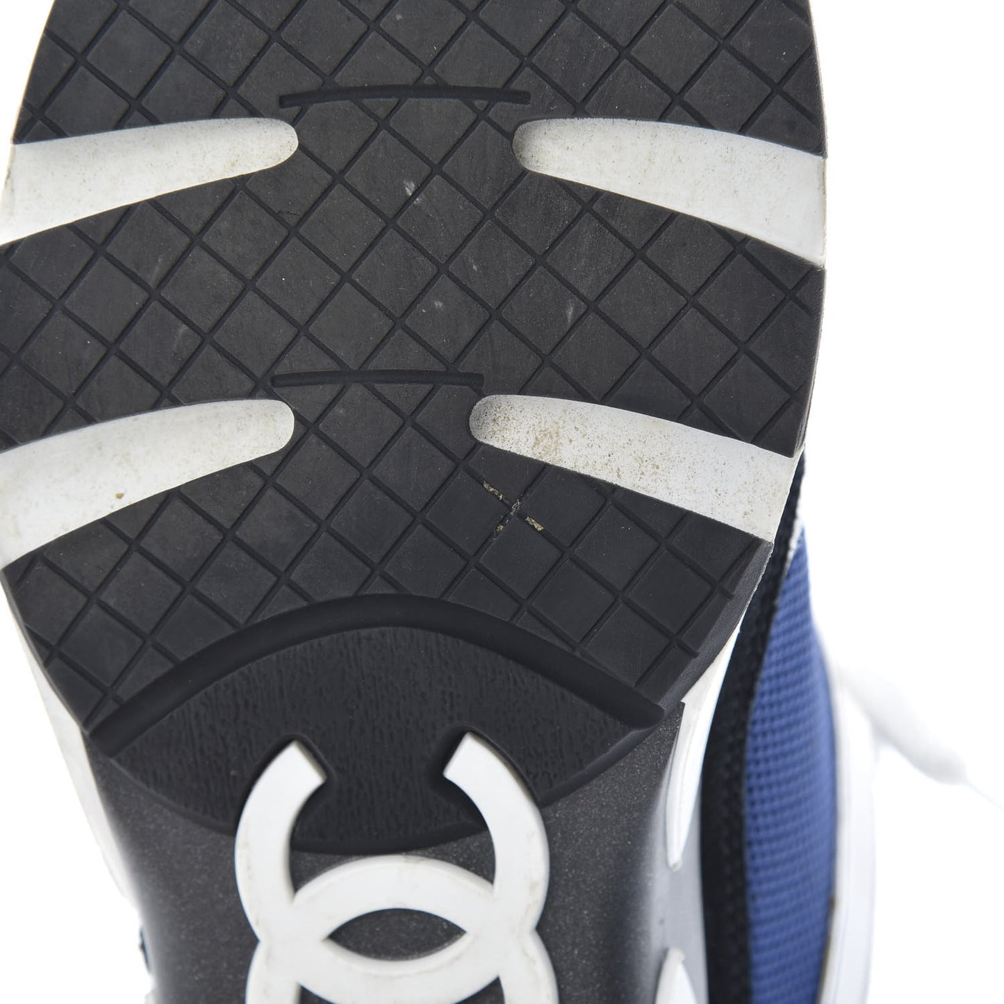 Suede Calfskin CC Sneakers 39 Blue Black