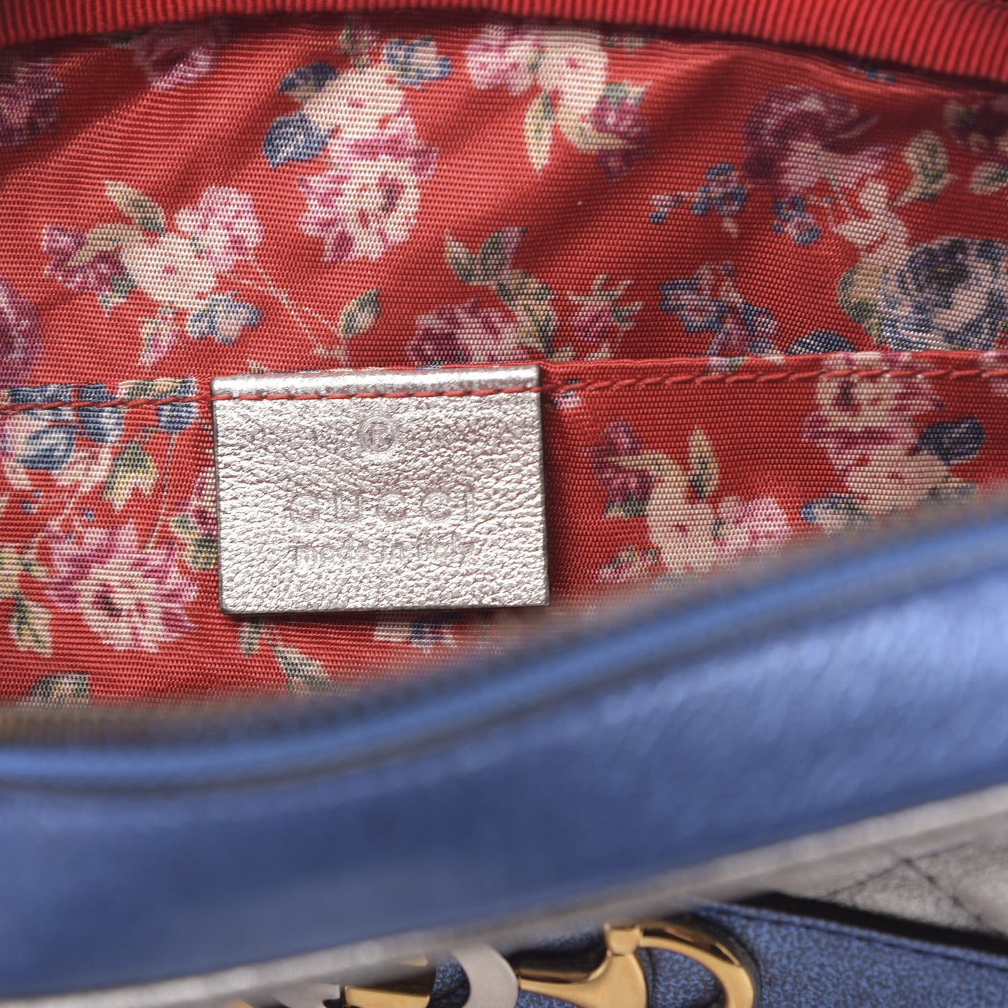 Laminated Nappa Trapuntata Small Zumi Shoulder Bag Rosso Marine Argento
