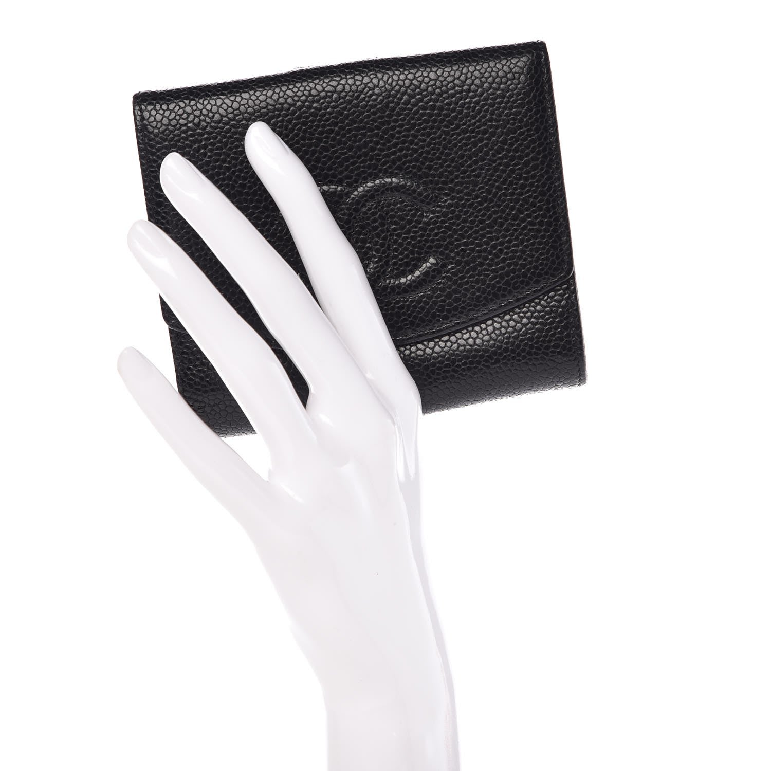 Chanel Caviar Timeless CC Compact French Wallet Black 2 of 11