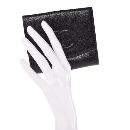 Chanel Caviar Timeless CC Compact French Wallet Black 2 of 11