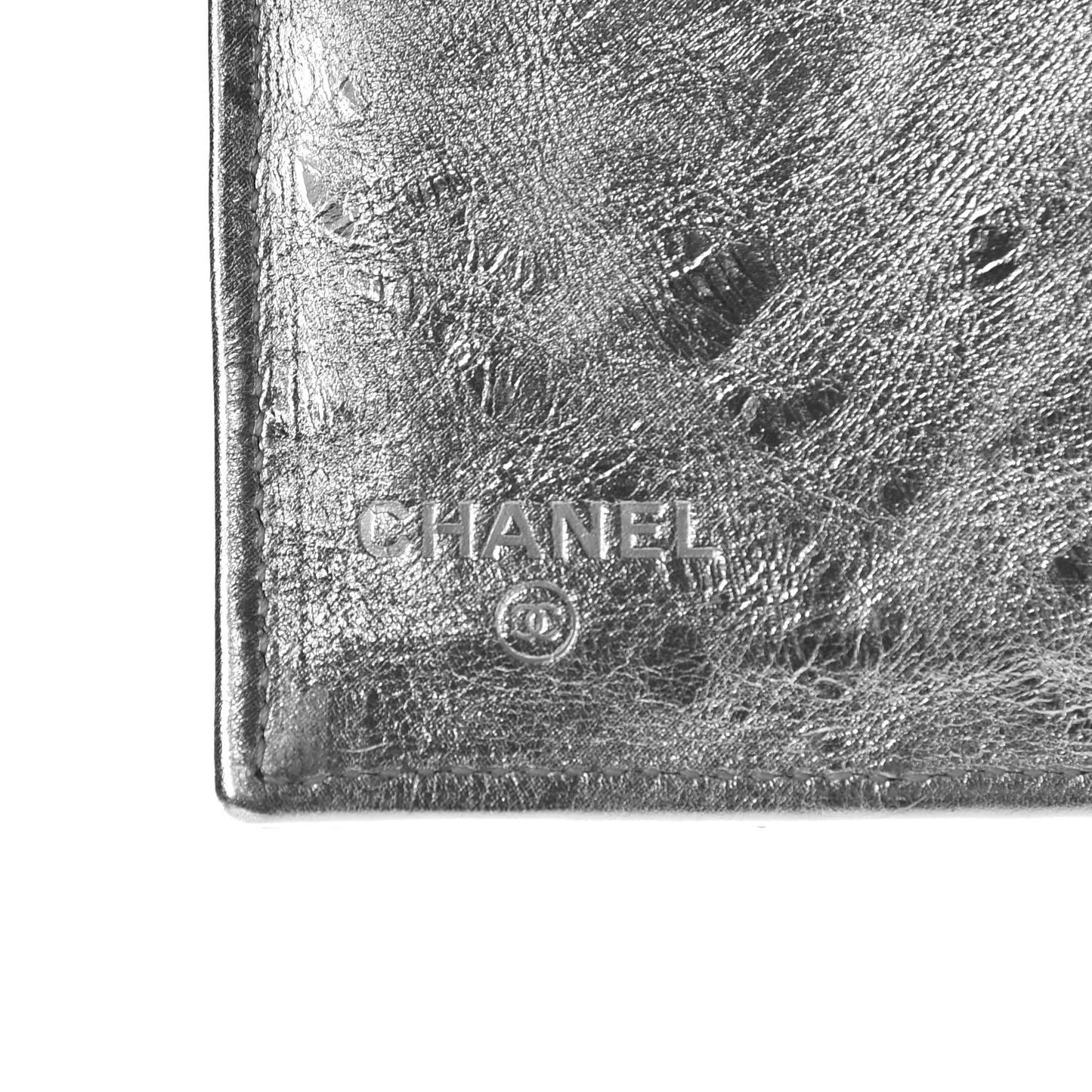 Metallic Aged Calfskin Quilted 2.55 Reissue Wallet Light Silver
