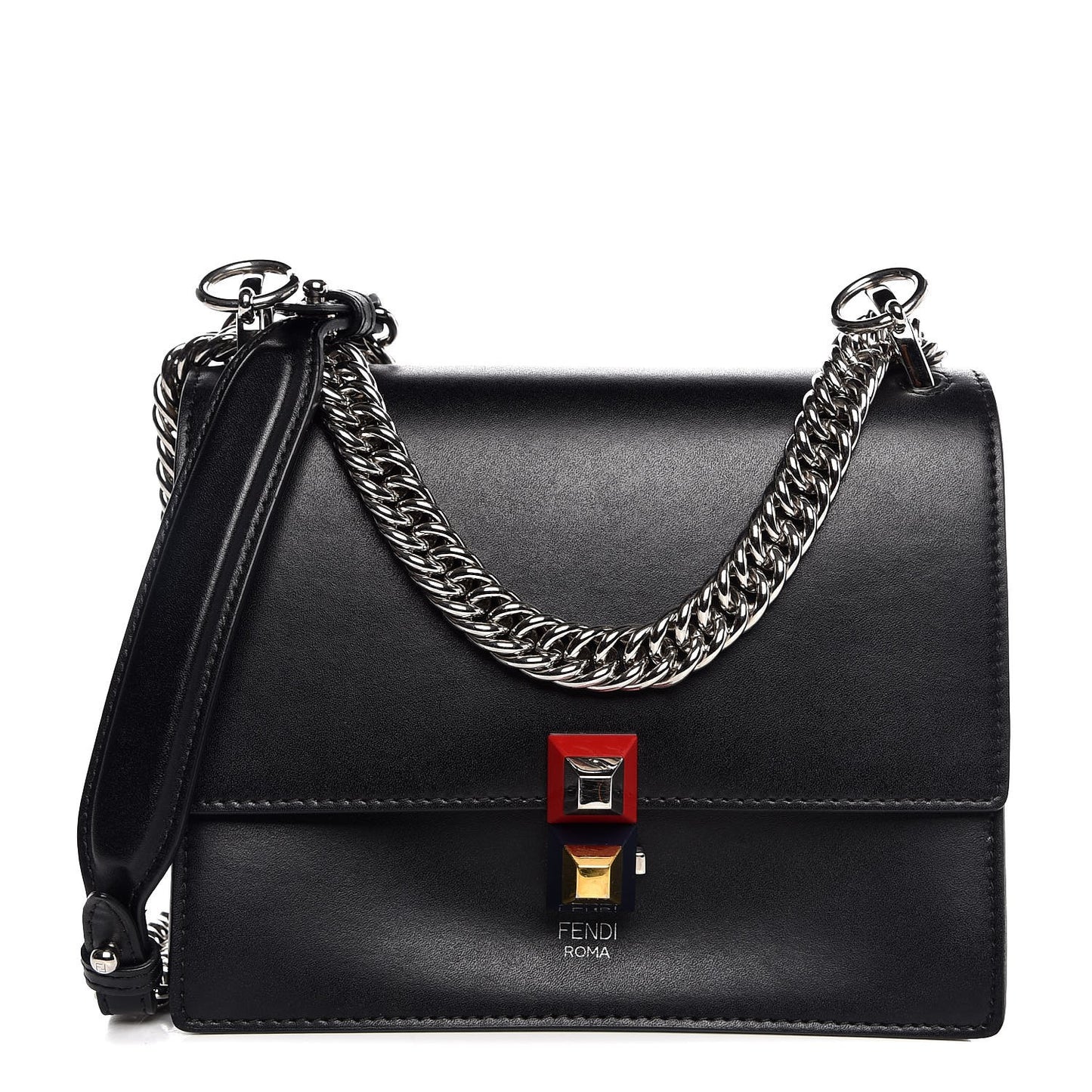 Vitello Liberty Studded Small Kan I Shoulder Bag Black Multicolor