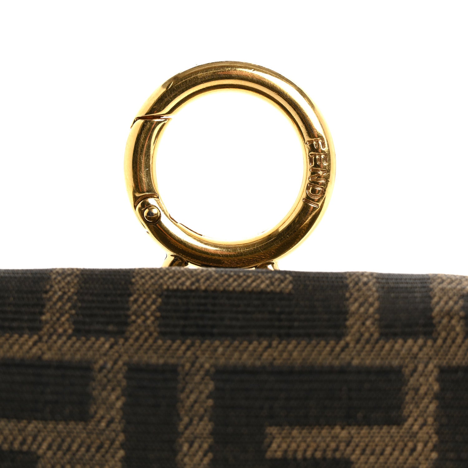 Fendi Fabric Jacquard FF 1974 Nano Baguette Charm Tobacco Moro Black 12 of 16