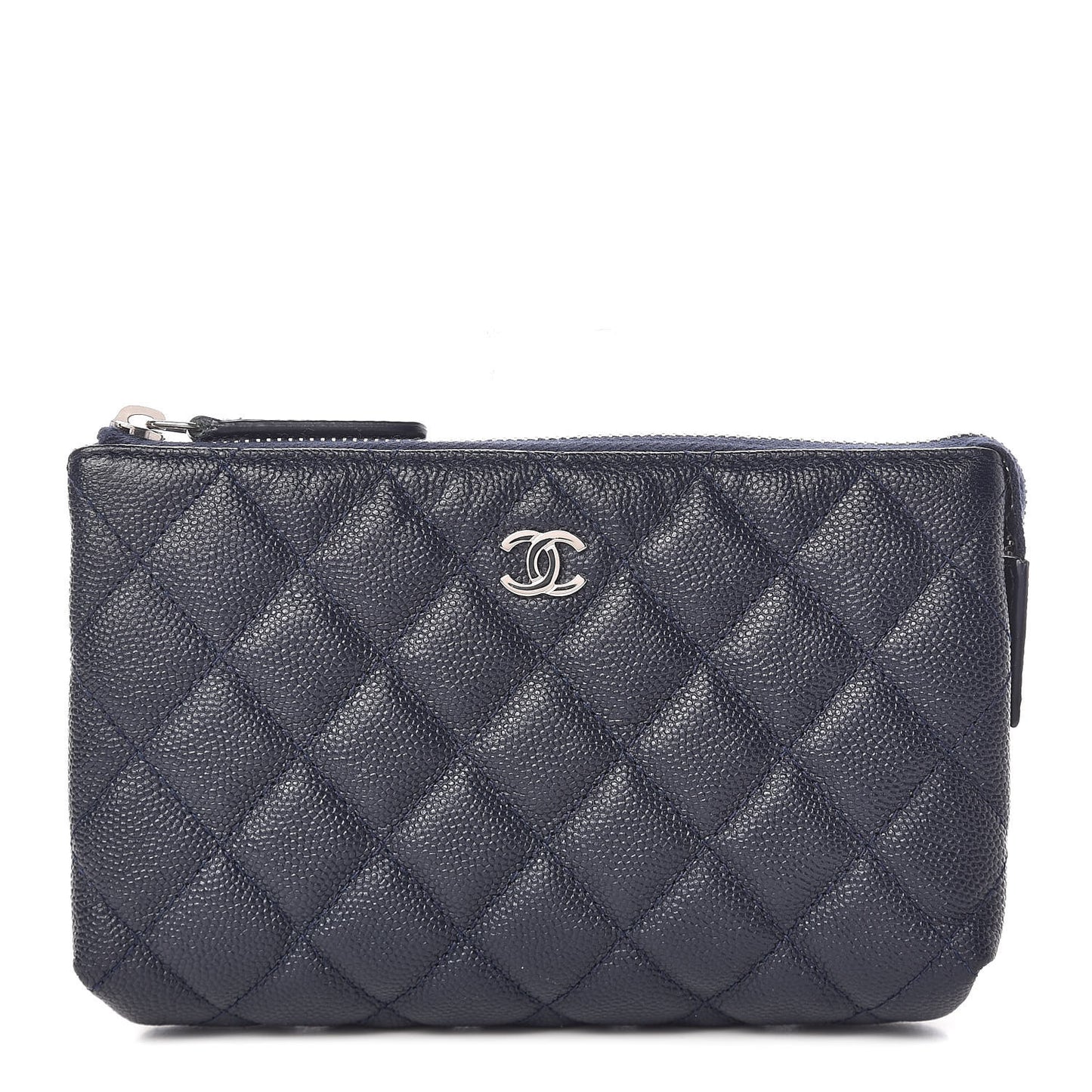 Caviar Quilted Small Pouch Navy