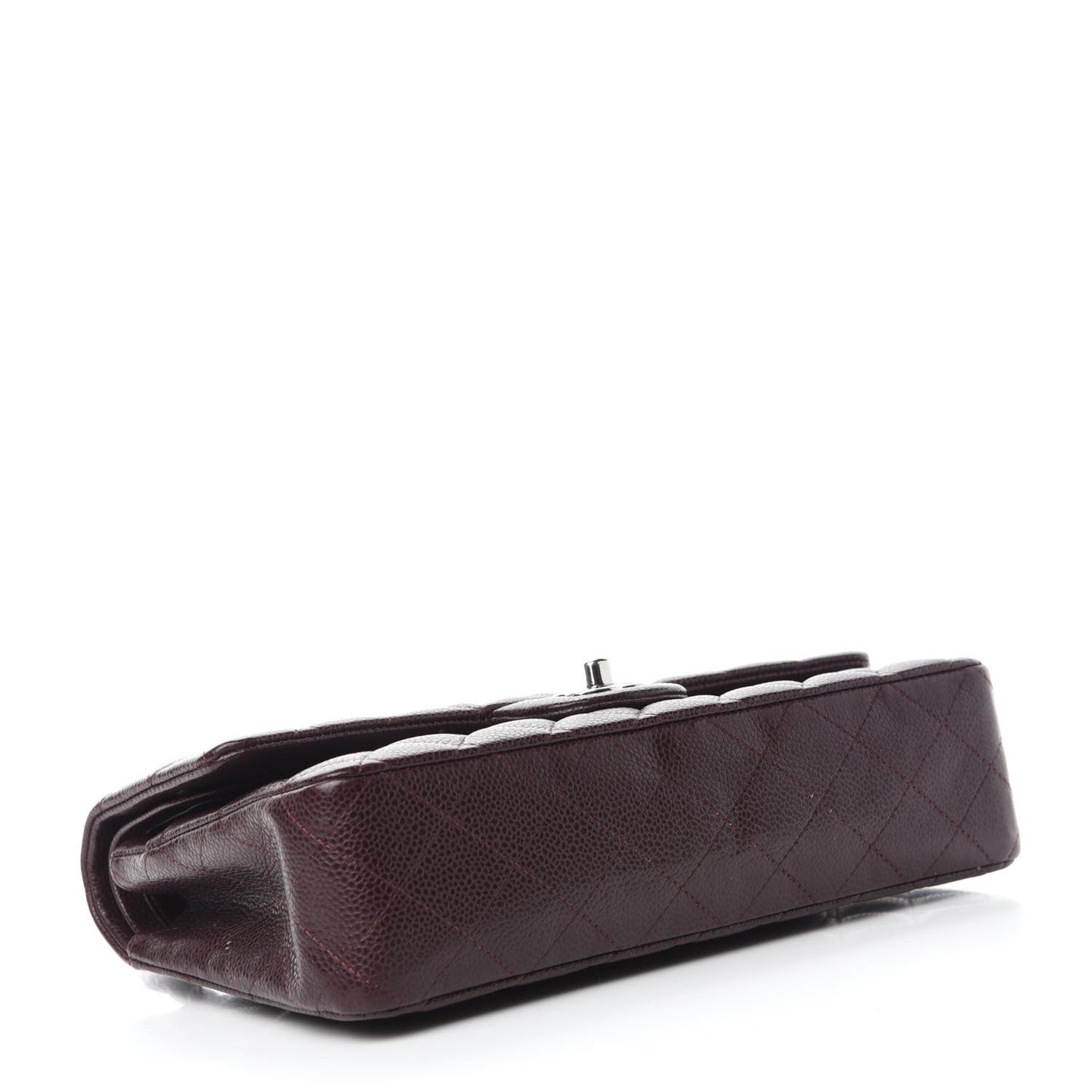 Caviar Quilted Medium Double Flap Burgundy