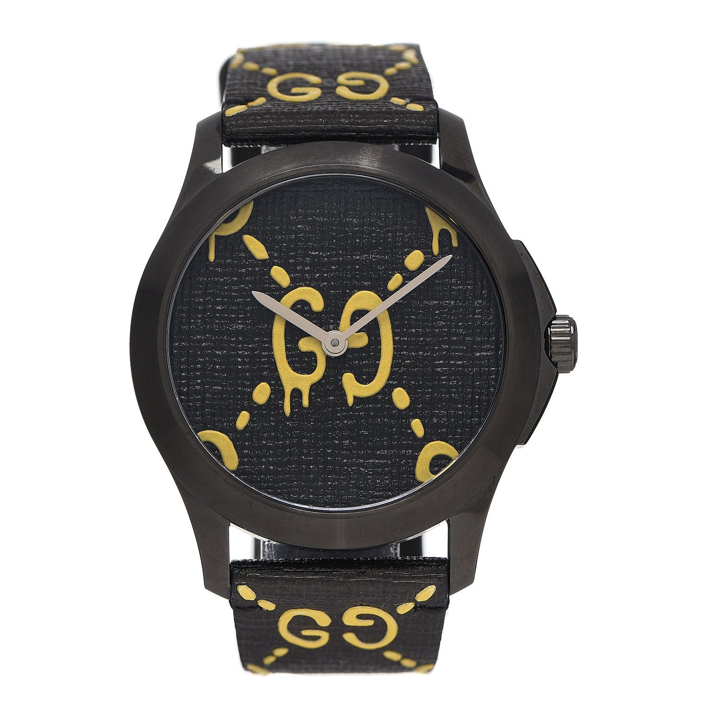 PVD Stainless Steel Canvas 38mm G-Timeless GucciGhost Quartz Watch Black