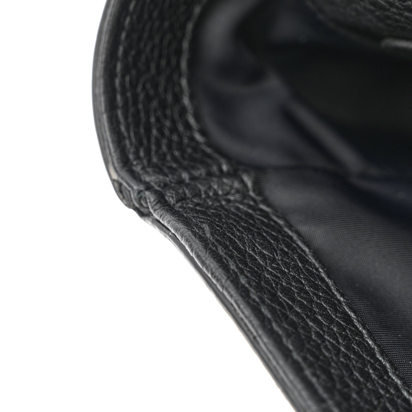 Grainy Calfskin Embossed Bruno Messenger Black