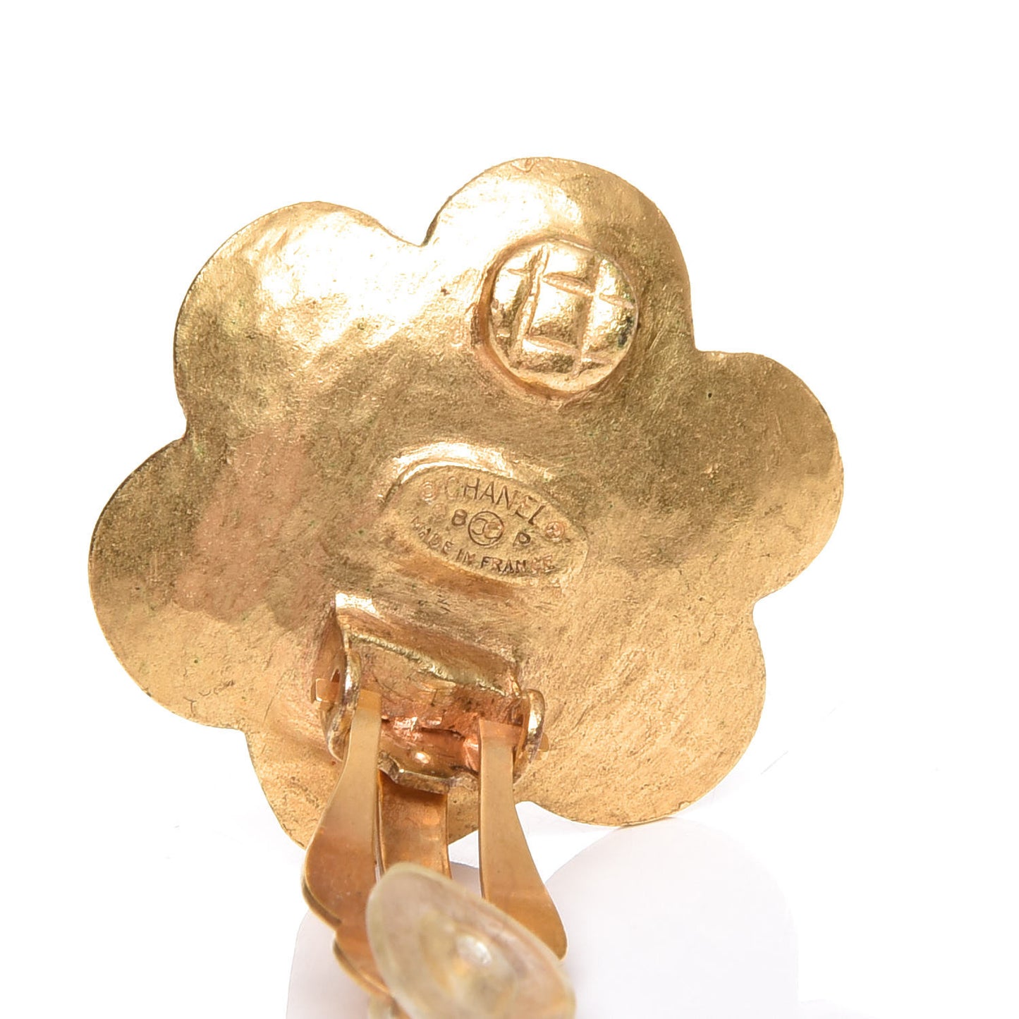 CC Camellia Clip On Earrings Gold