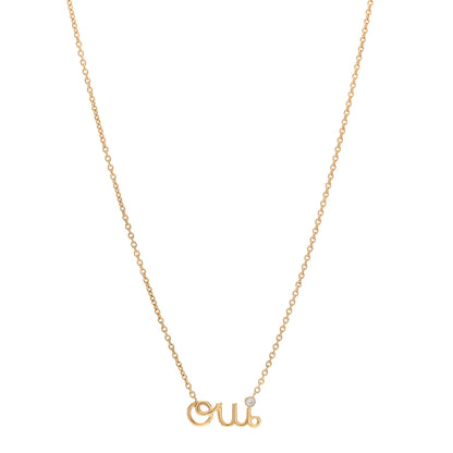 Christian Dior 18K Yellow Gold Diamond Oui Pendant Necklace 1 of 5